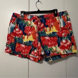 Bright Multi-Color Abstract Floral Merona 100% Cotton Shorts – Gently Used